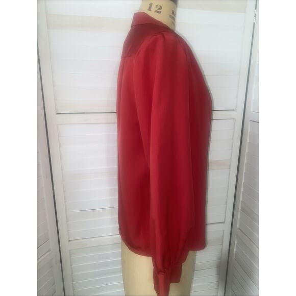 Vintage Country Sophisticates by Pendleton Red Polyester Blouse Shirt Size 12 - Picture 4 of 9